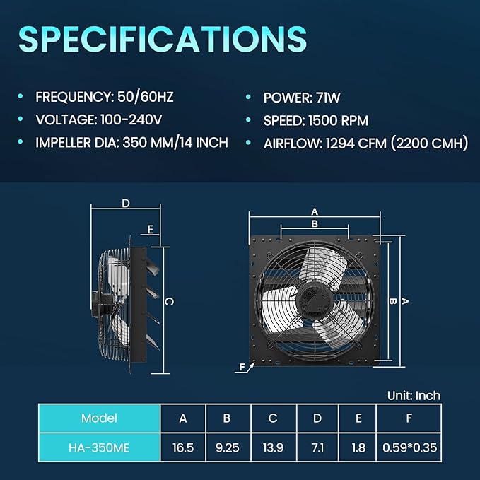 HG Power 14 Inch Attic Fan - Image 3