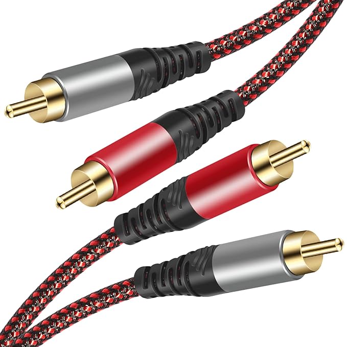 Tiierzon RCA Cable 5Ft, 2Rca Male to 2-RCA Male Audio Stereo Subwoofer Cable by Tiierzon