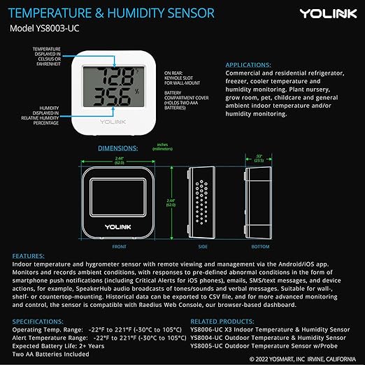 YoLink Smart Wireless Temperature & Humidity Sensor, Wide Temp Range - Image 9