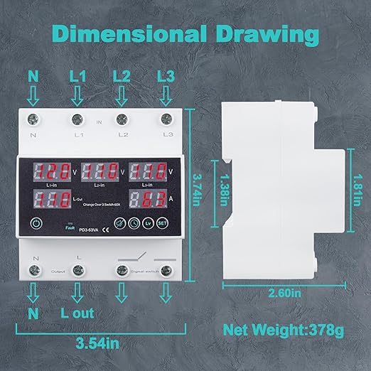Automatic Transfer Switch, 110V 63A Auto Transfer Switch Real-time Monitoring - Image 6