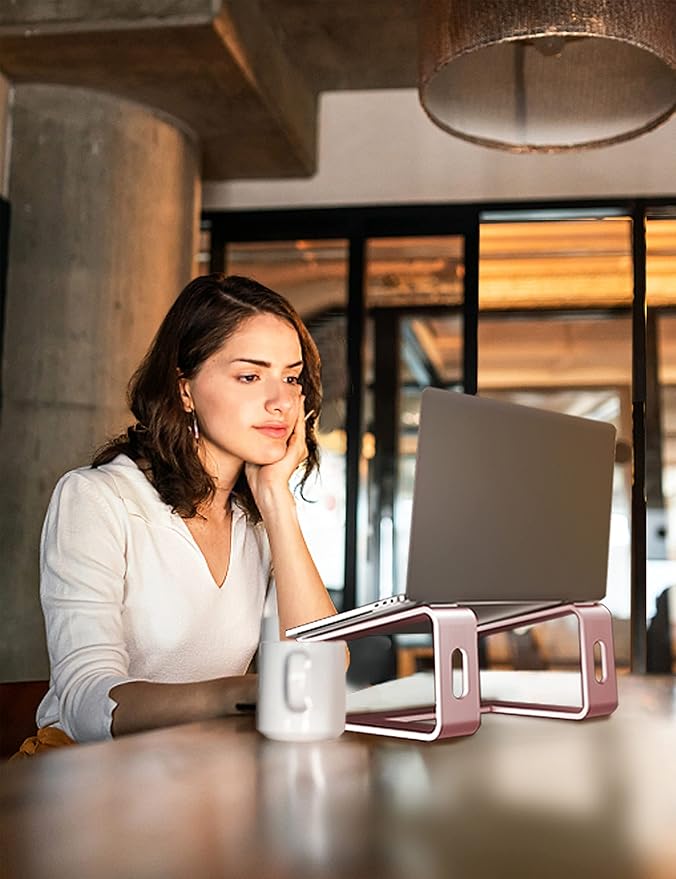 SOUNDANCE Laptop Stand, Aluminum Computer Riser, Ergonomic Laptops Elevator - Image 7