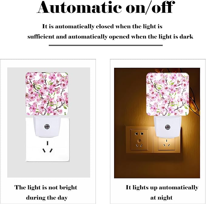 FSHVQKD Spring Flowers Blossom Night Light, Plug Into Wall - Image 3