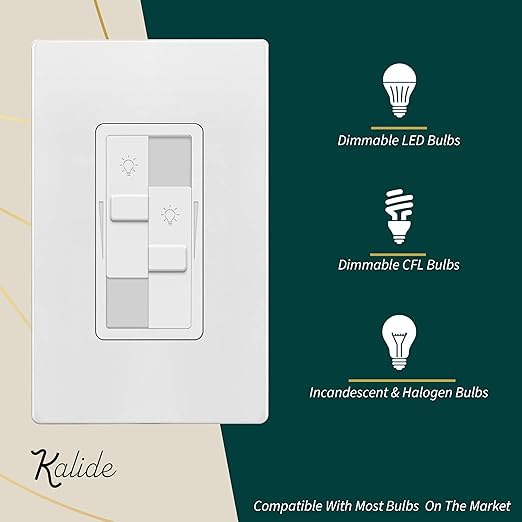 TOPGREENER Kalide Dual Load Dimmer Light Switch, Double LED Dimmer Switch - Image 3