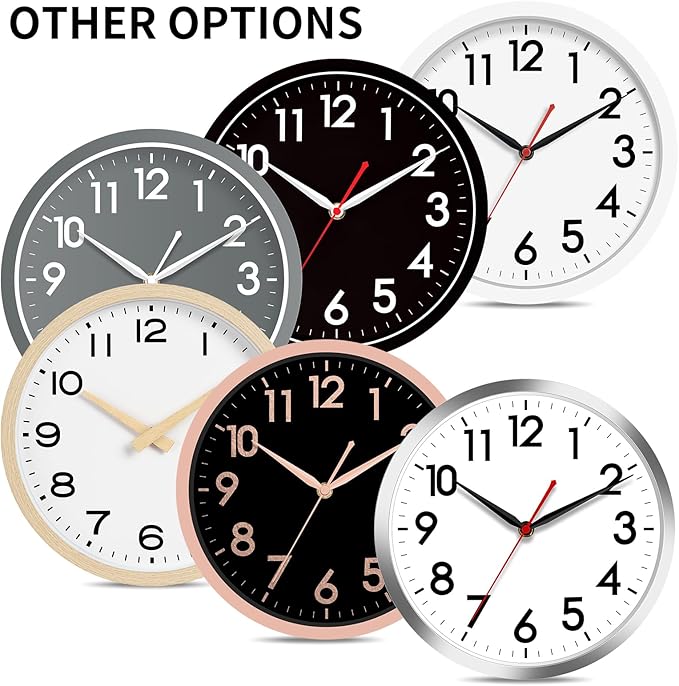 AKCISOT 14 Inch Wall Clock Silent Non-Ticking Modern Wall Clocks Battery - Image 4
