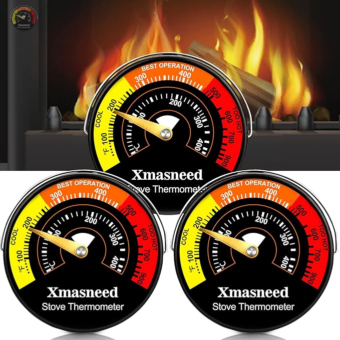 Xmasneed Wood Stove Thermometer Magnetic, Stove Top Thermometer by Xmasneed