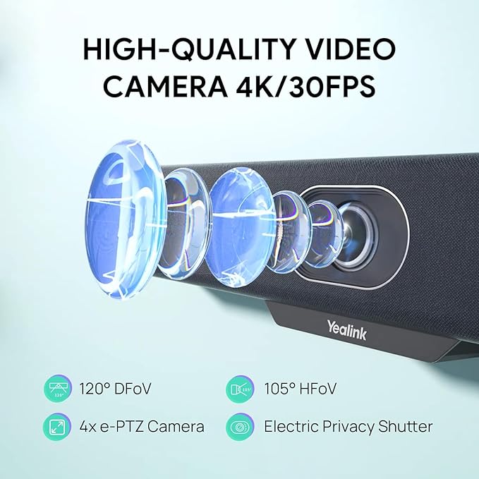 Yealink MeetingBar A10 Conference Room Webcam 4K 120° Wide Angle Camera - Image 2