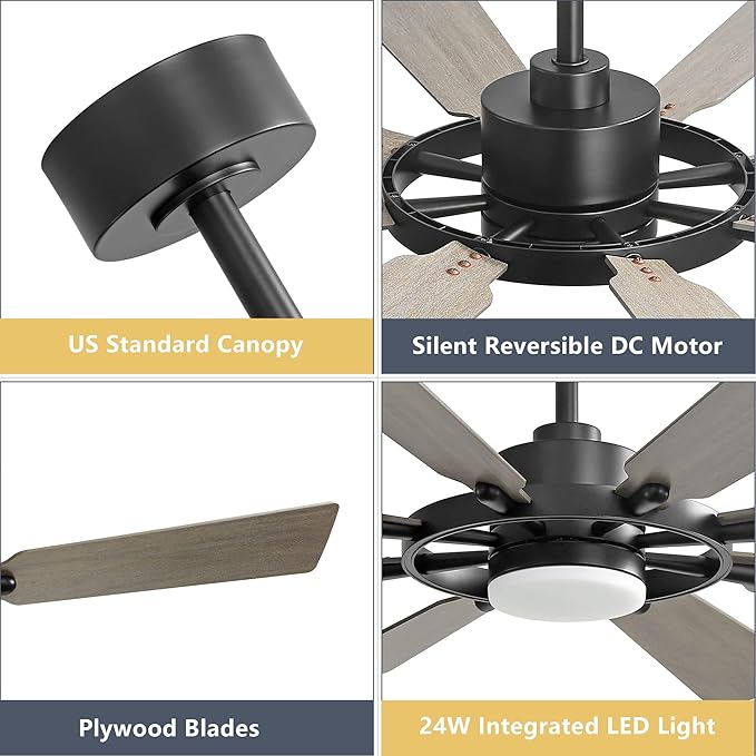 ELEHINSER 60 Inch Ceiling Fan - Image 7
