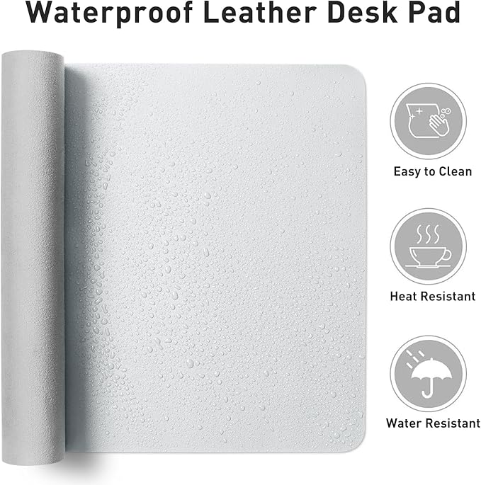 Aothia Leather Desk Pad Protector, Large Mouse Pad, Office Mat, Non-Slip PU - Image 7