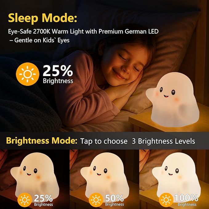 NEXTANG Ghost Night Light for Kids – Gift & Fun Toy for Kids, Touch Tap Lamp - Image 2