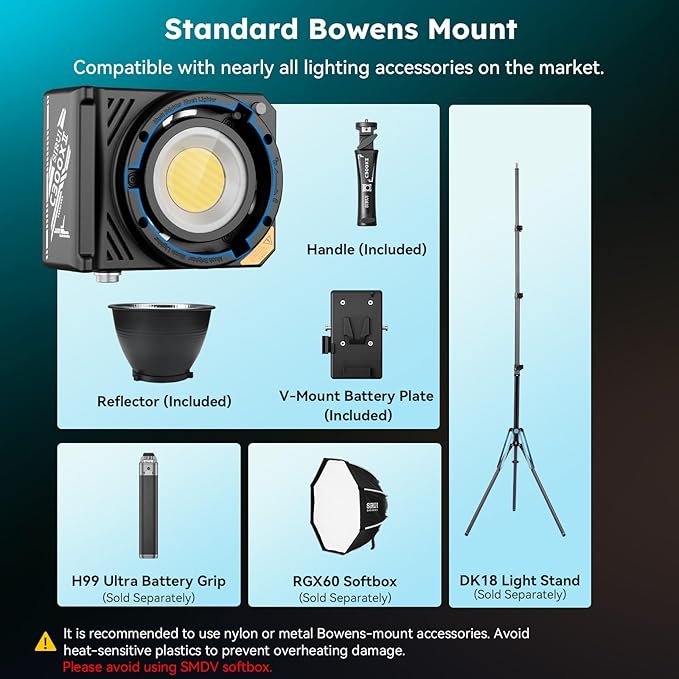SIRUI C300XII 310W Portable LED Video Light - Image 9