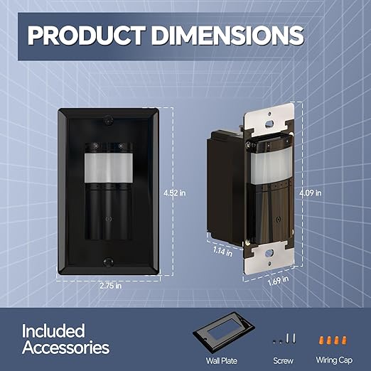 ECOELER Black Motion Sensor Dimmer Switches, Digital Dimmer Light Switch - Image 8