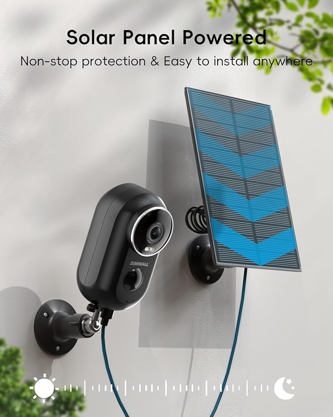 ZUMIMALL Solar Security Cameras Wireless Outdoor, Solar Camera Outdoor Wireless - Image 2