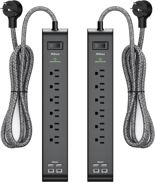 12FT Long Power Strip Surge Protector -