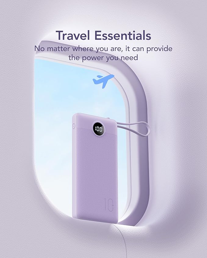 VRURC Portable Charger Power Bank, 10000mAh Travel Essentials Battery Pack - Image 6