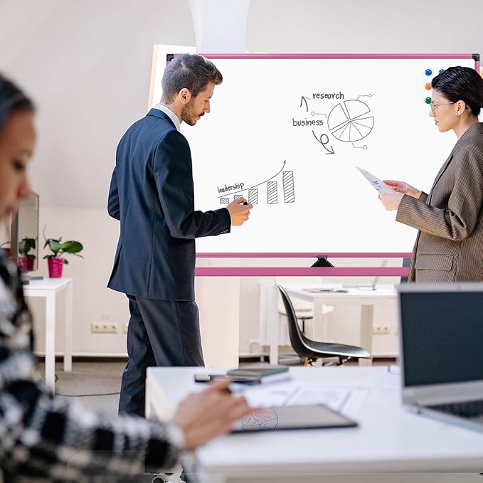 Rolling Whiteboard, 48x32 Inches Dry Erase Board - Image 8