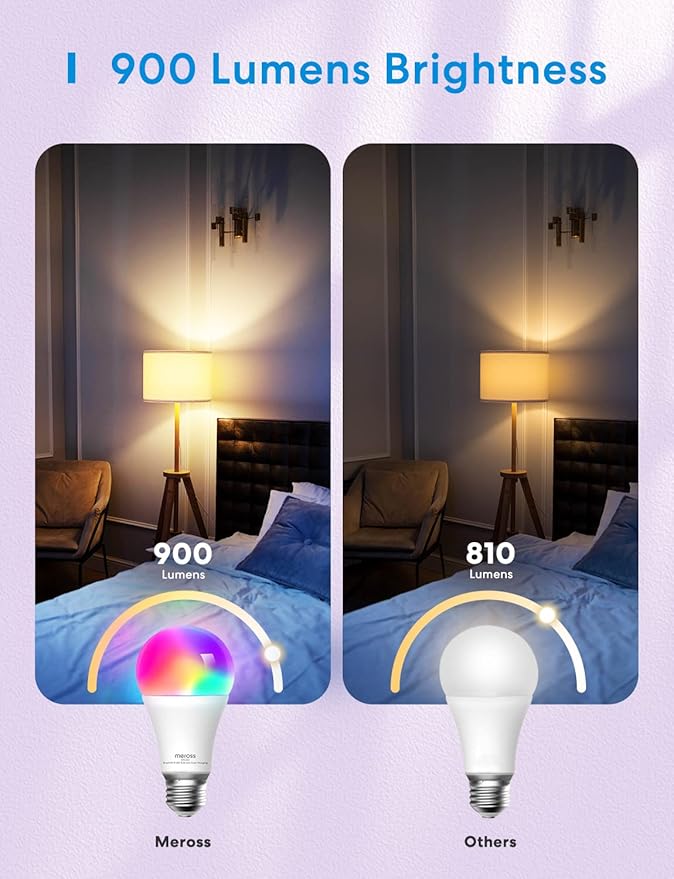 meross Smart RGBWW WiFi LED Bulbs, Apple HomeKit Compatible, 60W Equivalent - Image 7