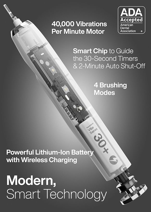 Aquasonic Vibe Series Ultra-Whitening Toothbrush – ADA Accepted Electric - Image 2