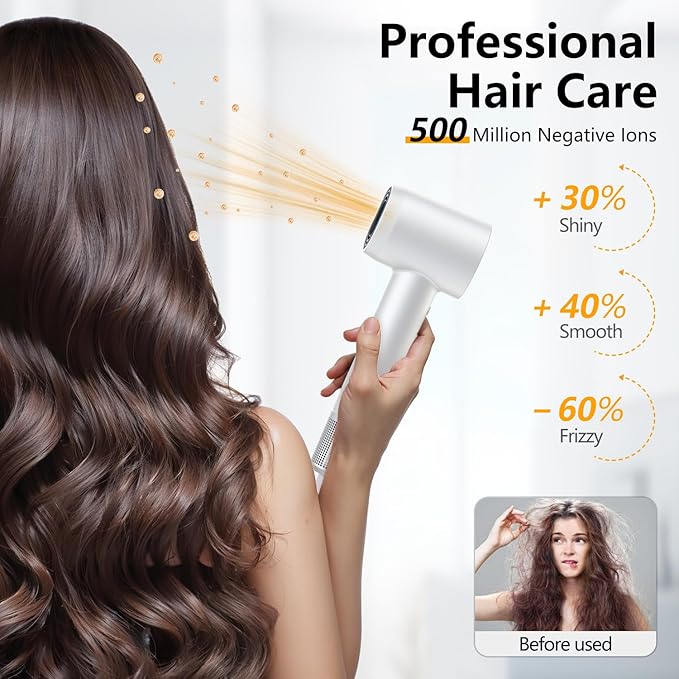 Hair Dryer, 160000 RPM Professional High-Speed Blow Dryer 500 Millions Negative - Image 3