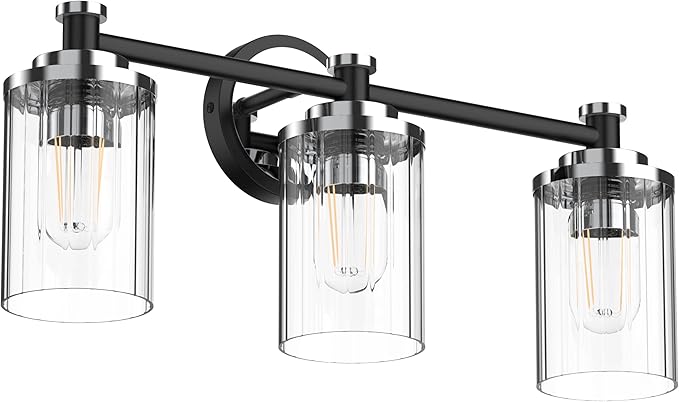 PHIXART Bathroom Lighting Fixtures Black and Chrome Bathroom Vanity Light by PHIXART