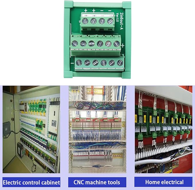 ANMBEST 2 in 6 Out Terminal Blocks Module, 25A DIN Rail and Panel Mounting - Image 5