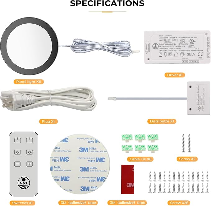VST Under Cabinet Mini Panel Lighting 3.94inch 12V 2.5W - Image 6