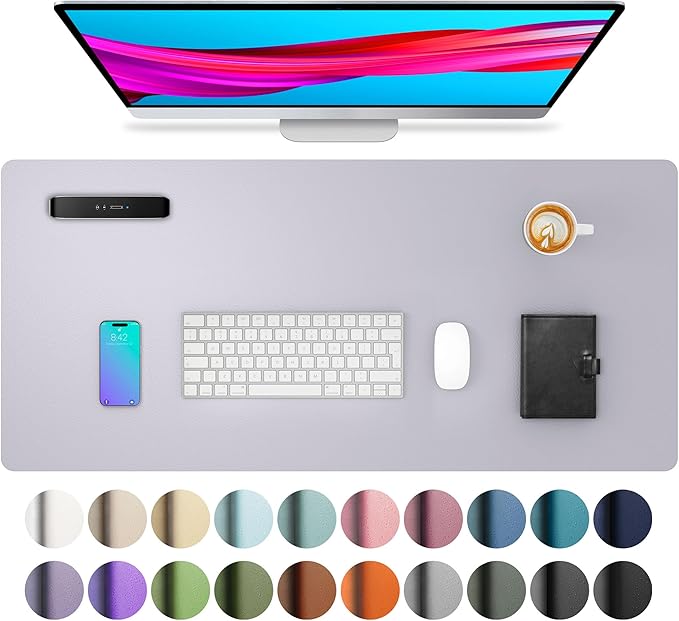 Aothia Large PU Leather Desk Pad Protector – Non-Slip Mouse Pad & Writing Mat by AothiaSimpleNaturalUnique