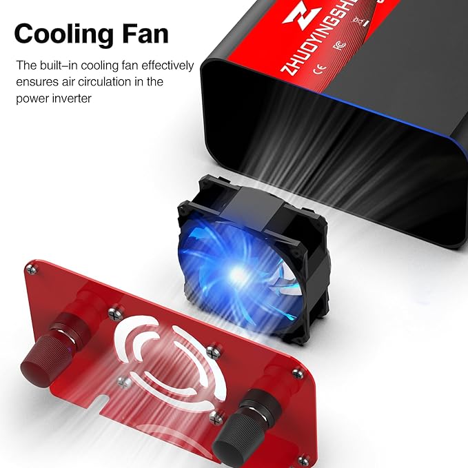 1000W Pure Sine Wave Inverter 12V DC to 120V AC Car Power Inverter - Image 6