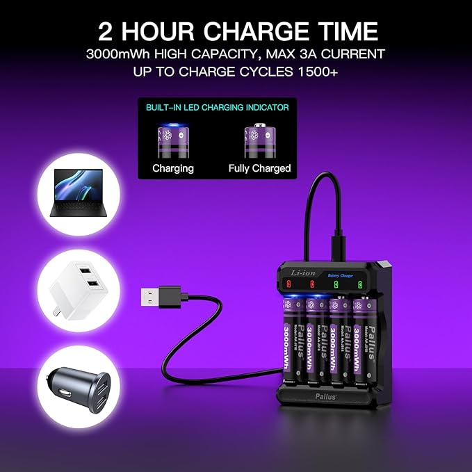 Pallus Lithium Rechargeable AA Batteries - Image 6