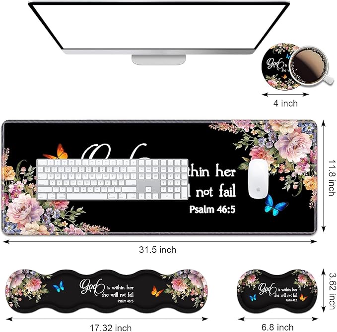 Ergonomic Keyboard Wrist Rest & Mouse Pad Wrist Rest Set, Large XXL Gaming Desk - Image 2