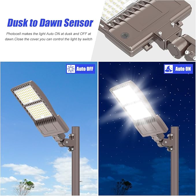 BBESTLED 4Pack 400W LED Parking Lot Light Dusk to Dawn Outdoor Lighting Arm - Image 4