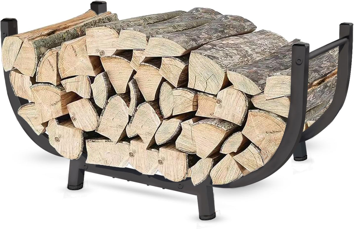 firewood rack outdoor indoor, 30 inch metal wood, main product view