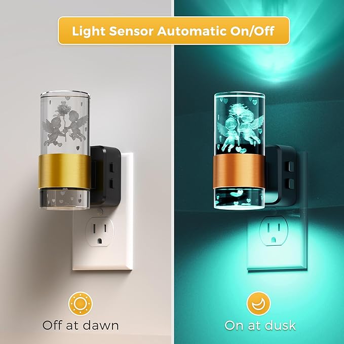 L LOHAS LED Night Lights Plug into Wall, Dusk to Dawn Nightlight, 9 Colors - Image 3