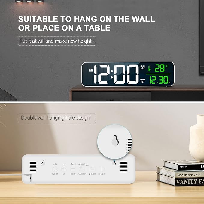 Hournor Digital Clock for Bedroom, Digital Wall Clock for Living Room Decor - Image 5