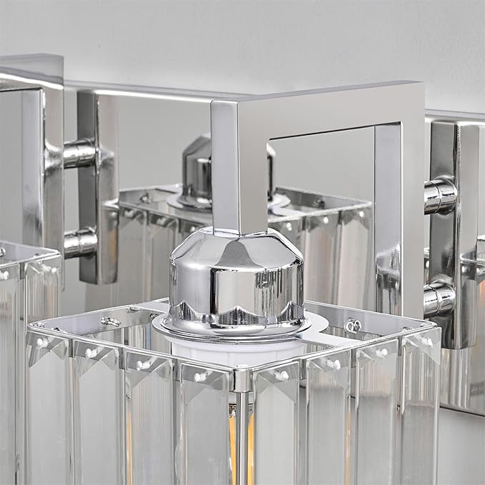 FDPBY Modern Bathroom Vanity Light 2-Lights Chrome Crystal Wall Lamp Bathroom - Image 7