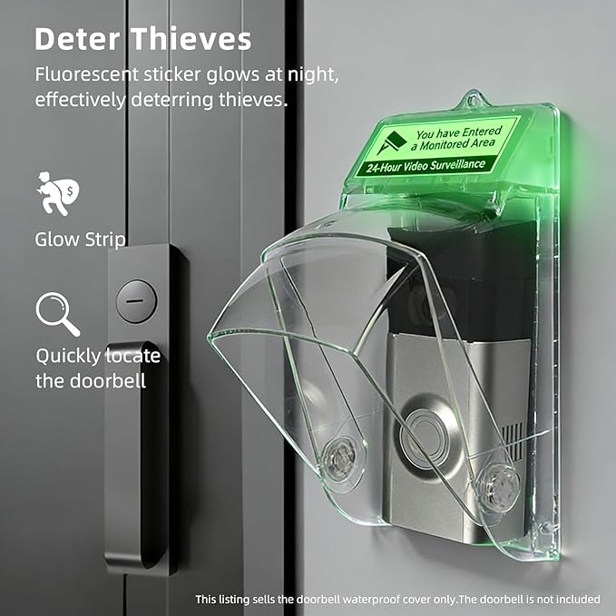 Dgyezhao Clear Outdoor Plastic Flip Doorbell Rain Cover, Camera Cover protector - Image 5