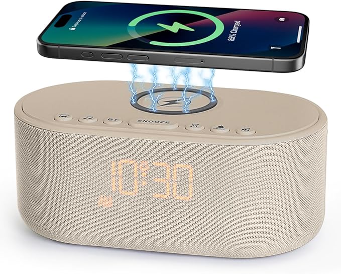 Sound Machine Alarm Clock for Bedrooms: Bluetooth 10W Stereo Sound Speaker by Odokee