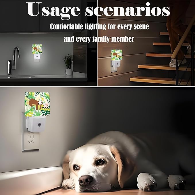FSHVQKD Cute Sloth in Jungle Night Light, Plug-in Night Lights - Image 6