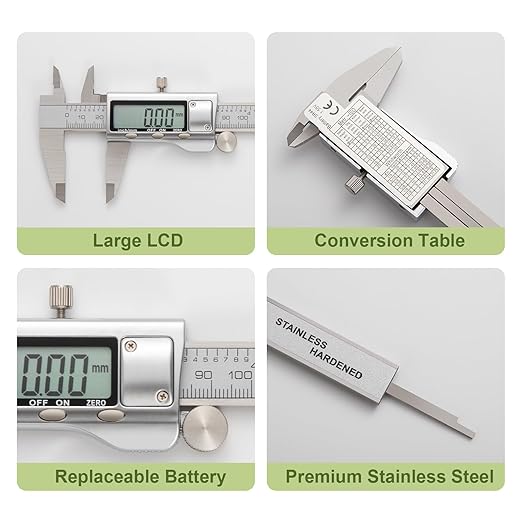 SCITOOLS All-Metal Digital Caliper 0-12" Measuring Tool, Micrometer Caliper - Image 7