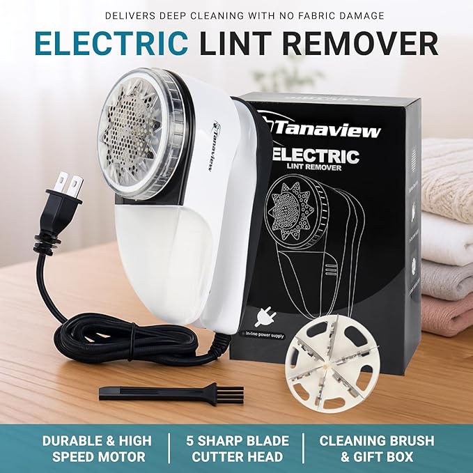 Power Corded Electric Fabric Shaver, No Battery, Pilling & Fuzz Remover - Image 2