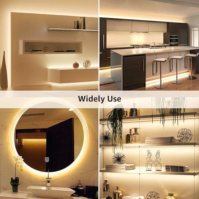 Lepro LED Strip Light White, 16.4Ft Dimmable Vanity Lights, 3000K Super Bright - Image 4