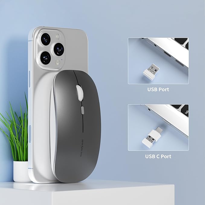 Uciefy Q5 Slim Rechargeable Wireless Mouse, 2.4G Portable Optical Silent Ultra - Image 2