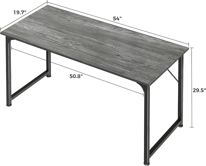 Huuger Computer Desk, 55 Inch Home Office Desk, Gaming Writing Work from Home - Image 3