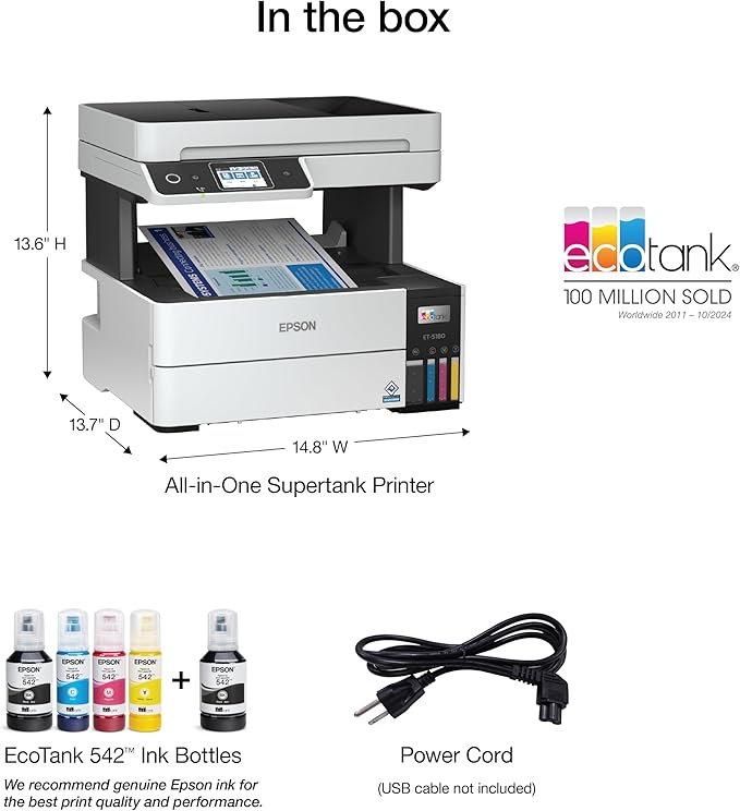 Epson EcoTank Pro ET-5180 Wireless Color All-in-One Supertank Printer - Image 6