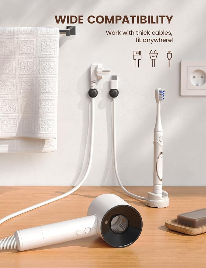 6Pack Rotatable Cord Organizer, Spring Cable Clips - Image 6