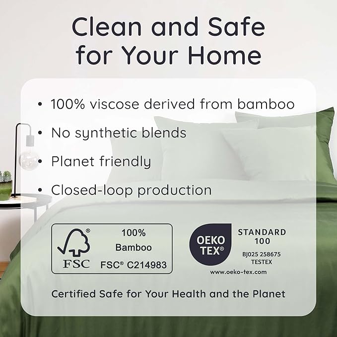 Bambaw 100% Viscose Derived from Bamboo Fitted Sheet Twin Size, 15’’ Deep - Image 6
