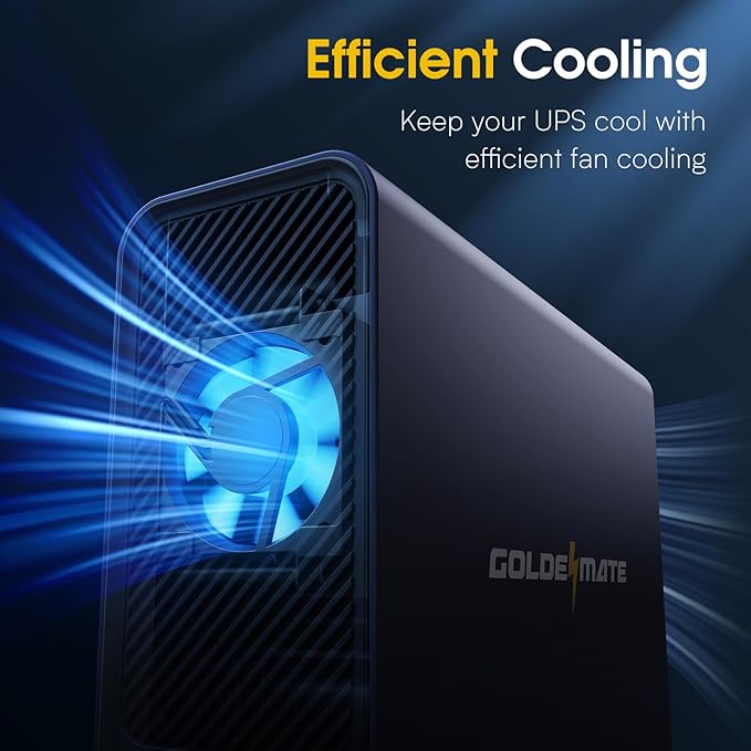 GOLDENMATE 1000VA/800W Lithium UPS Battery Backup & Surge Protector, Backup - Image 7