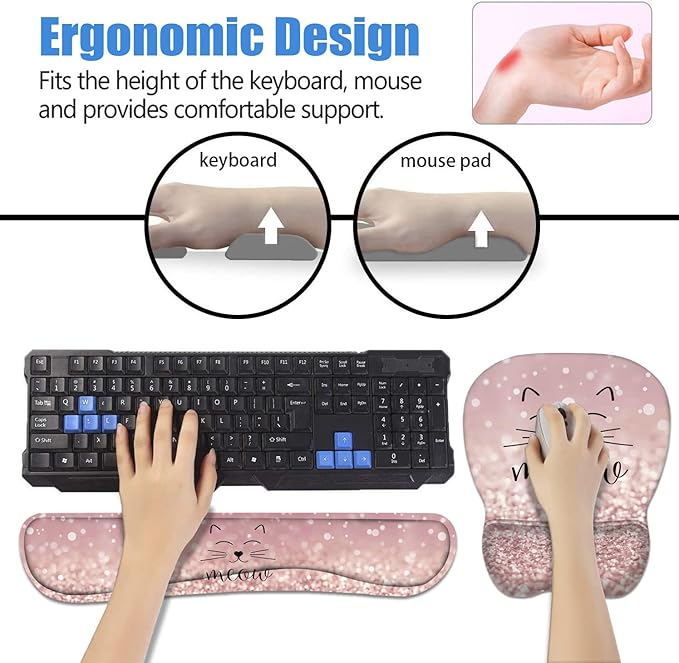 Ergonomic Mouse Pad Wrist Support and Keyboard Wrist Rest Set - Image 7