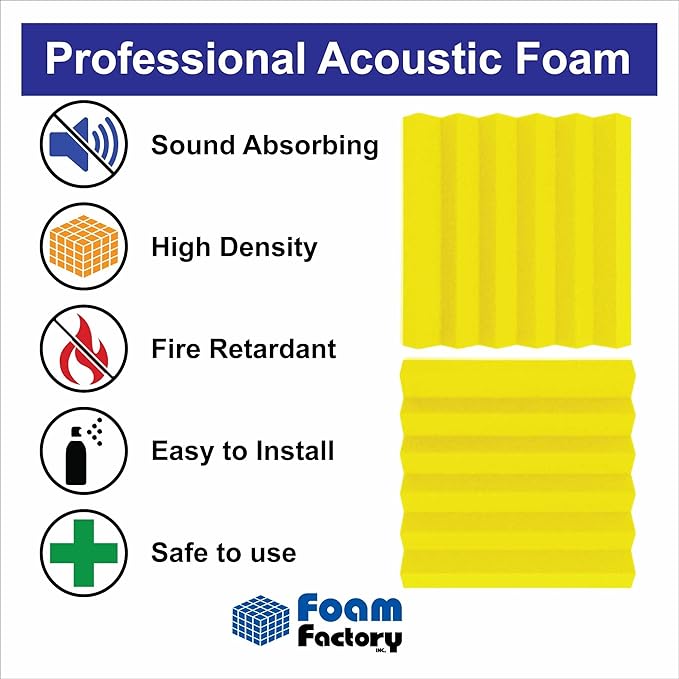 Foam Factory Inc 24 Pack Color Acoustic Foam Panel Studio Soundproofing Wedge - Image 3