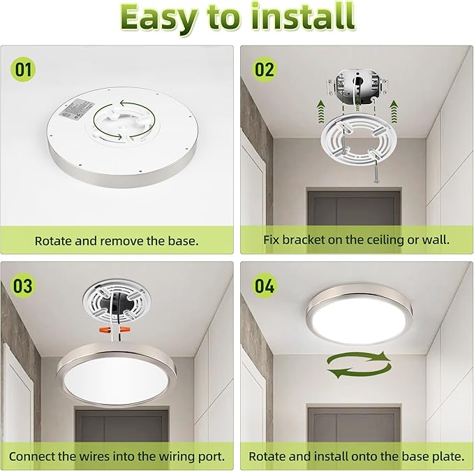 hykolity 2 Pack 9 Inch Selectable CCT LED Round Flat Panel Light, 18W 1800LM - Image 8