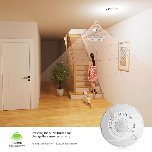 RAYZEEK Ceiling Sensor Light Switch, 360 Degree Occupancy Sensor, 120V - Image 6